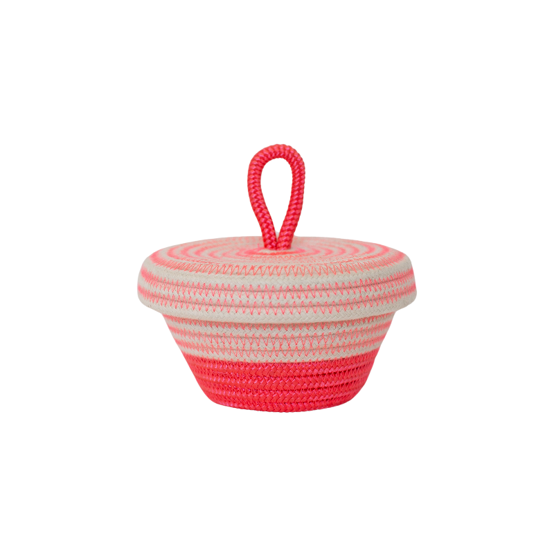 Petite Lidded Basket - Neon Pink (BSK118421W-XS) Main Image